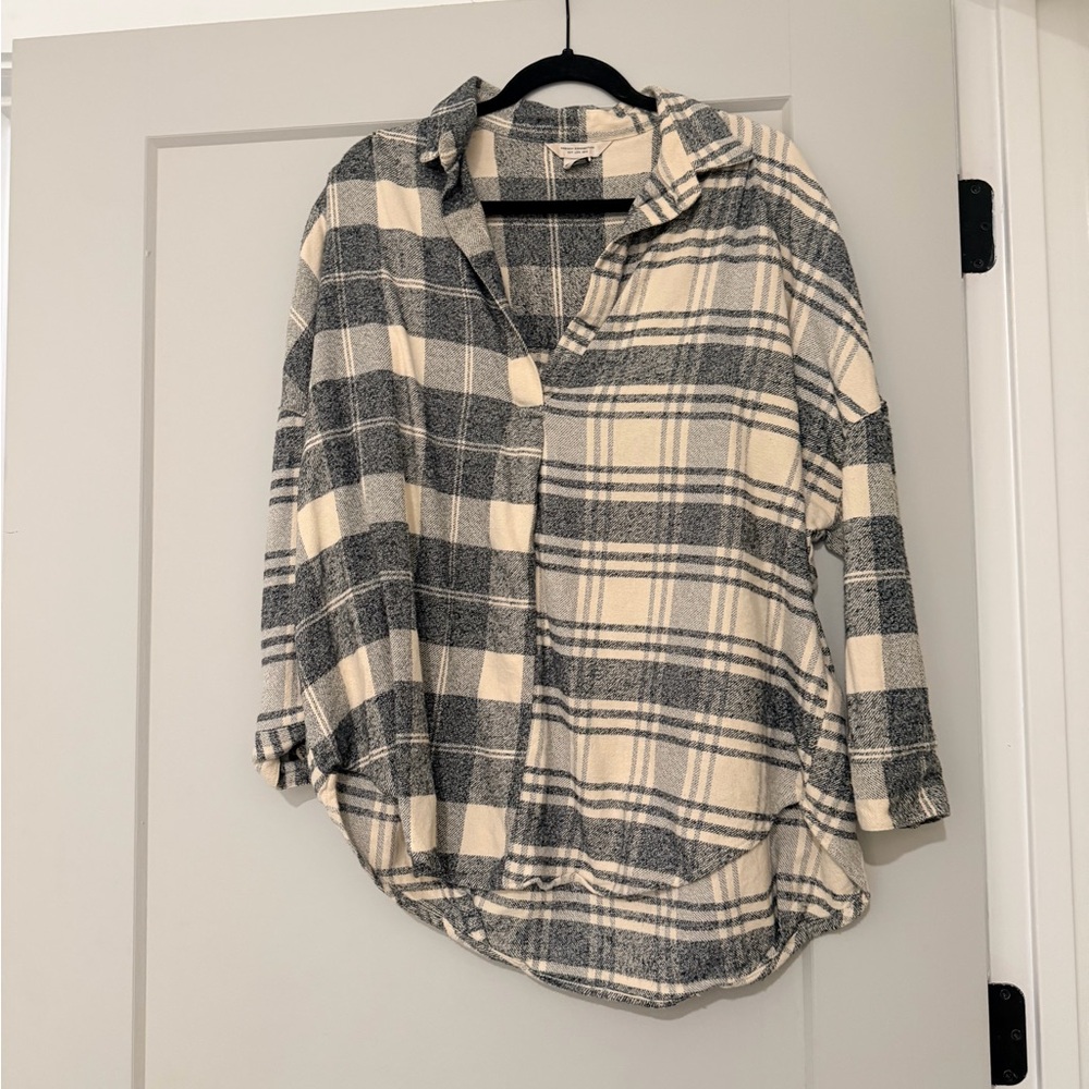 French Connection Flannel Plaid Button-Up Shirt